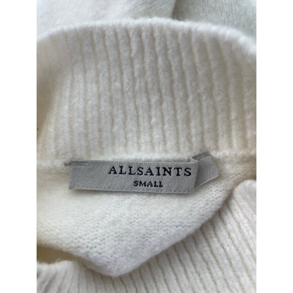 AllSaints Asha Sweater Size Small Soft Fluffy Long Sleeve Pullover Cream Comfort - Picture 3 of 16
